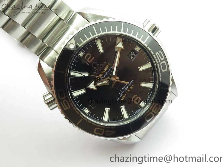 0109 Planet Ocean 39.5mm Black Ceramic Bezel SS VSF 1:1 Best Edition Black Dial on SS Bracelet A Stretchable 7890